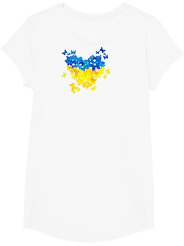 Schmetterlinge Herz Ukraine Flagge Ukrainer Ukrainisch T-Shirt