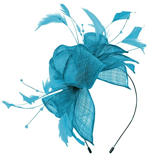 Max and Ellie Diamante Fascinator in Winter Teal, size: One Size