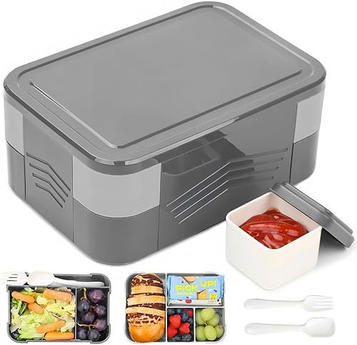 Bugucat Brotdose Kinder mit Fächern 1550ML,Lunchbox Kinder Auslaufsicher mit 6 Fächern Besteckse,Bento Box Vesperdose für Mädchen & Jungen Frühstücksbox Jausenbox für Kindergarten BPA-Frei