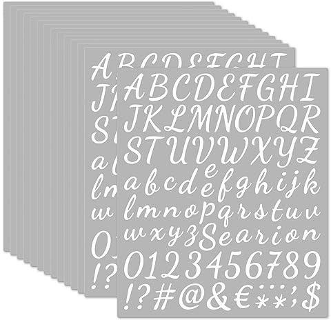 14 Fogli Adesivi Lettere Alfabeto, Numeri Lettere in Vinile Autoadesivo, Lettere Adesive Bianco, Lettere e Numeri Autoadesivi in Vinile Impermeabile per Scomparto Postale, Cartelli, Numero Indirizz