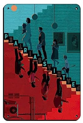 KOURT Parasiten-Film-Poster, Blechschild, Vintage-Stil, Metall, Pub, Club, Café, Bar, Zuhause, Wandkunst, Dekoration, Poster, Retro, 20 x 30 cm