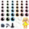 MUCUNNIA 180 Stück 12–30 mm Sicherheitsaugen für Amigurumi, große Glitzer-Sicherheitsaugen für Häkeltiere, Knopfaugen mit Unterlegscheiben für Puppen, Plüschtiere, Teddybärenherstellung (6 Farben)