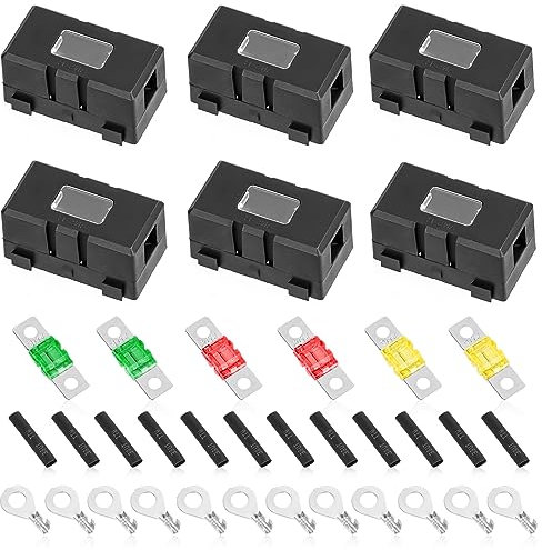 Porta Fusible, 6 Piezas Soporte de Fusibles para Coche, ANS Portafusibles para Automóvil, Fusible de Alta Corriente Midi Porta Fusible Atornillados ANM para Automóviles, para Automóviles, Vehículos
