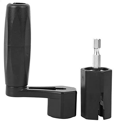 Gitarrensaitenwickler, 2 in 1, Schwarz | Saitenkurbel Peg Winder, Bridge Pin Peg Puller, Schraubendreher, Bohrer