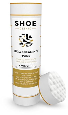 Sole Cleaning Pads | Instant Sneaker Sole Cleaner For Cleaning White Rubber Soles | Disposable, Double Sided | (10 Pack)