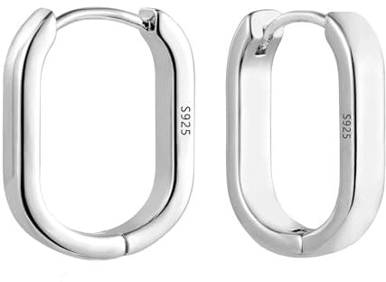 Silber 925 Creolen Ohrringe Kleine Damen, Hypoallergen Silberne Geometrische Ohrringe Kleine Ohrringe Eckig Silber 925 Creolen Leichte Kleine Creolen Quadratische Silber Huggie Ohrringe Mädchen