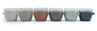 melii Snap & Go Baby Food Storage Containers with lids, Snack Containers, Freezer Safe, 2 oz - 6 Pack, Earth Tones