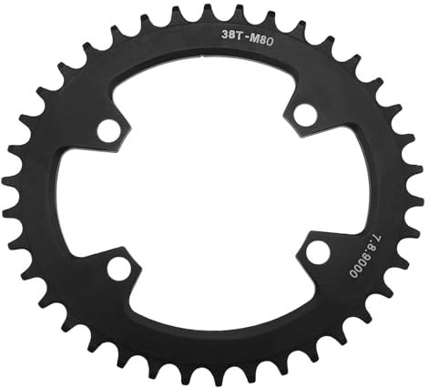 EMSea Schwarzes Ovales Fahrradkettenblatt 96 BCD 38T Fahrrad Schmales Breites Rundes Kettenblatt Einzelkettenblatt für Mountainbike-Kettenblatt