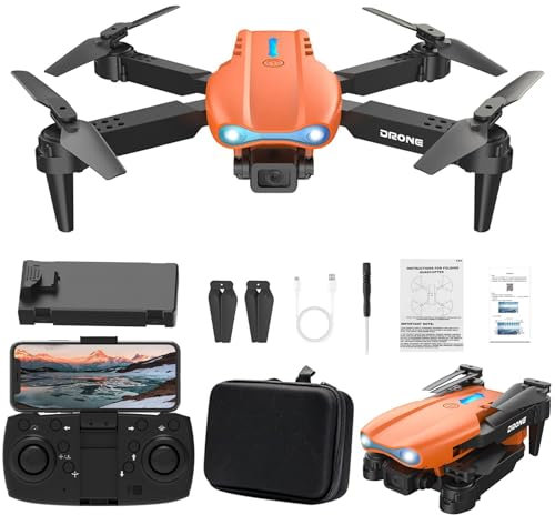 Drohne mit kamera 1080p hd, WiFi FPV drone für Anfänger, RC Quadcopter Schwerkraft Sensor, Flip mode, Abflug/Landung mit einer Taste 3D Flip, Höhenhaltung,Schwerkraft Sensor Drohne (01Orange)