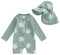 XIXIMAON Costume da bagno per neonato, anti-UV, tuta da nuoto a maniche lunghe e cappello da bagno, set da piscina, spiaggia, immersioni surf, Verde tartaruga, 3-6 mesi