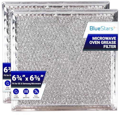PACK OF 2 BlueStars WB02X11534 Microwave Oven Grease Filter 6-3/8 x 6-3/4 x 3/32 inch - Fit for GE & Samsung Over-the-Range Microwave Ovens - Replaces DE63-00666A AP5306190 PS3506741