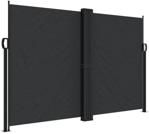 vidaXL Auvent Latéral Rétractable, Brise-Vue de Jardin, Écran de Protection, Écran de Balcon Terrasse Arrière-Cour Extérieur, Noir 160x1000 cm