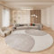 Tospass Teppich Rund 140 cm Hochflor Beige Wohnzimmer Kurzflor Flauschig Waschbar Modern Boho Teppich für Schlafzimmer Deko Kinderzimmer Küche Outdoor Carpet