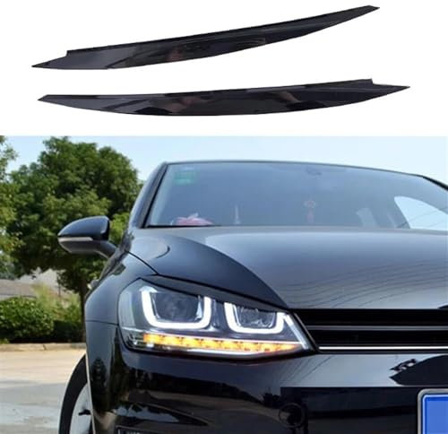 2 Stücke Schwarz Scheinwerfer Augenbrauen Augenlider Abdeckung Trim for VW Golf 7 VII GTI GTD GTE R MK7 2012 2013 2014 2015 2017 2018 2019 2020 Ersatzteil