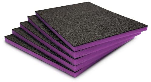 Shadow Foam Value Pack 5pcs – Foam Inserts for Tool Box Organisation – 600mm x 420mm - DIY Cut & Peel Sheets for Toolboxes, Tool Chests & Flight Cases – Lean, 5S (Purple, 30mm Depth)