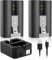2 Pack Replacement for Ring Battery with Charger Station, 6040mAh Rechargeable Ring Doorbell Camera Battery Compatible with Ring Video Doorbell 2/3/3plus/4, Stick Up Cam / Spotlight Cam / Peephole Cam