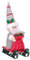 iSpchen Weihnachtsmann Figur stehend auf Schlitten, Traditionell Schlitten Weihnachtszwerge Plüsch Santa Claus Figur Realistischer Nikolaus Puppe Stehende Santa Weihnachtszwerge Figuren Tischdeko