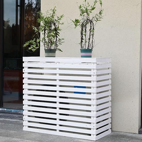 Cubierta de Madera para Aire Acondicionado, Marco de Aire Acondicionado, Cubierta de Aire Acondicionado de Madera Maciza, Estante de Flores, balcón Decorativo, anfitrión al Aire Libre, cubie