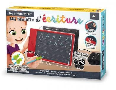cavernedesjouets Tablette d'ecriture LCD 40 fiches activites Traces : graphismes, Lettres, nombres - Jeu educatif Ecole 4 Ans - Bonus avec Carte Tigre