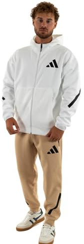 adidas Men's New Z.N.E. Zip-Hoodie White M Short