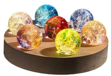 Bunte Glaskristallkugel-Ornamente, leuchtende Schreibtischdekoration, Geschenkbox, für Kinder, Valentinstag, Geburtstag, Geschenke