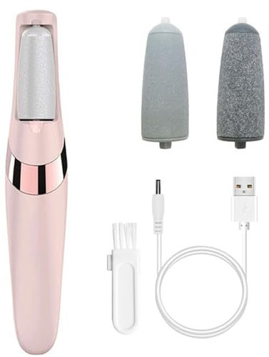 Portable Electric Foot File Hard Skin Remover, Rechargeable Electric Feet Callus Remover, Professional Pedicure Tool Waterproof with 2 Rollers for Cracked, Removes Dry Skin for Smoother Feet