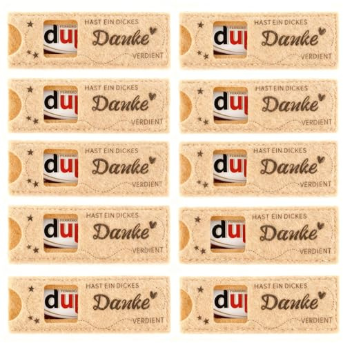 12 Stück Danke Schokolade, Kleines Dankeschön, Filzhüllen für schokolade ohne Schokolades,Danke Geschenke Kollegen, Freunde, Familie 14x5 cm