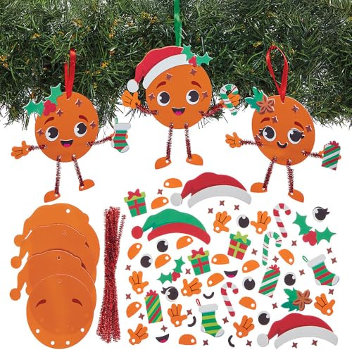 Baker Ross FN609 Christmas Orange & Clove Mix & Match Decoration Kits – Pack of 8, Christmas Craft Kits for Kids, Perfect for Christmas Tree