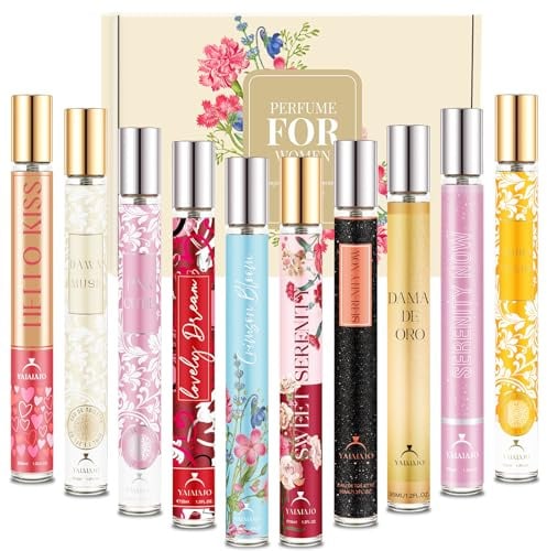 10 Stück Premium Parfüm Geschenk für Frauen Set Eau de Toilette für Damen | Mini Damendüfte mit blumigen, fruchtigen und holzigen Noten, Reise Parfüm Geschenk zum Mädchen Mütter, Valentinstag | 350ml