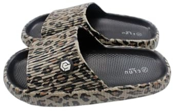 Damen Badelatschen Clou Shoes » günstige Damenschuhe » Badeschlappen mit Leo- & Blumenmuster » Sommer Sandalen, Badeschuhe & Garten Schuhe