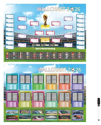 Fussball WM 2026 - vollständiger Planer gefalten zum selbst eintragen inkl. Tabellen