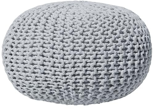 Beliani Trendy Ottoman in Hellgrau Baumwolle 40x25 cm Conrad
