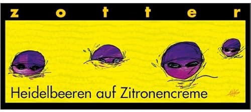 Zotter Bitterschokolade mit Heidelbeeren & Zitronencreme, handgeschöpft (70 g) - Bio