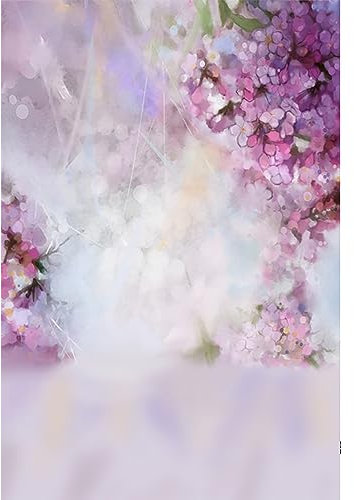 YongFoto 1,5x2,2m Vinyl Foto Hintergrund Abstrakt Aquarell Frühling Pink Aprikosenbaum Blüte Blume Blur Bokeh Fotografie Hintergrund für Fotoshooting Portraitfotos Party Kinder Fotostudio Requisiten