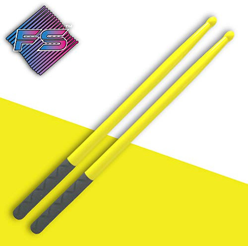 FITSTIX Drumsticks für Fitness- und Aerobic-Workout-Kurse. Die Drumsticks sind stark und leicht, eine lustige Ergänzung für jede Trainingsroutine oder Klasse. (Gelb + Fitgrips)