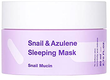 TIAM| Schnecken- und Azulen-Schlafmaske | Nachtschlafmaskencreme | Schneckenschleim-Essenz | Aufhellende Gesichtsmaske Schnecken-Mucin-Creme | Schneckencreme-Gesichtsmasken Hautpflege