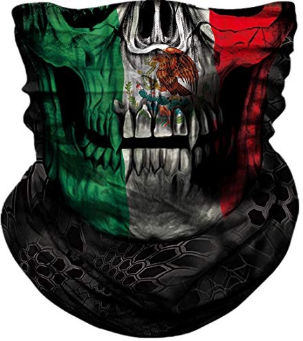 Nahtloser Halstuch, Schal, Bandana, Gesichtsmaske, nahtloser UV-Schutz für Motorrad, Radfahren, Reiten, Laufen Stirnbänder - Schwarz - MEDIUM