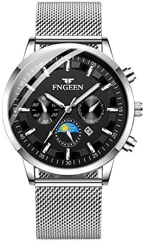 Unendlich U Infinity U-Watches per uomo impermeabile Cinturino in acciaio inossidabile Orologi da polso al quarzo analogici Orologio da uomo per uomo Puntatore luminoso