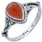 mantraroma Damen Ring 925 Silber Karneol Edelstein orange ausgefallen verspielt