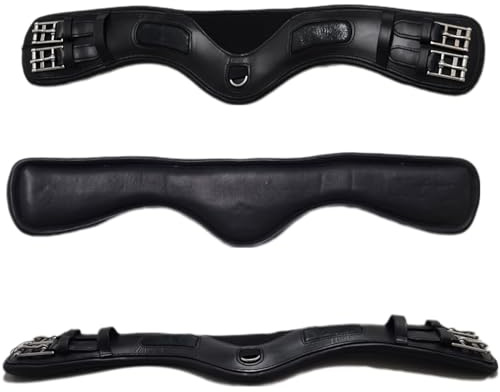Leder Kurzgurt Mond anatomisch Slim Sattelgurt weich 60 65 70 75 cm Tysons ergonomisch Ledersattelgurt Mondgurt (65)