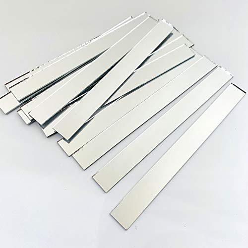 50 Pcs 1/2'' x 5'' Rectangle Mirror Tiles Glass Mosaic Shapes (1/2'' x 5'')