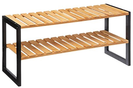 Five - Etagère Range Chaussures empilable en Bambou et Métal