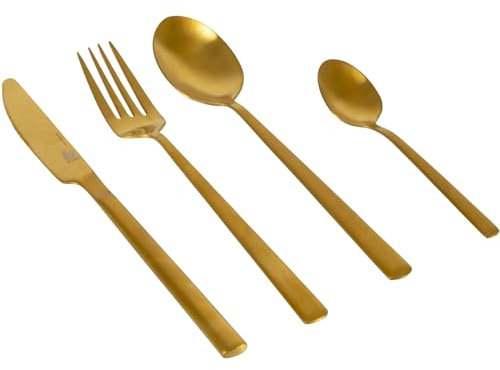 Bo-Camp Camping Besteckset Corson Reise Besteck Set Essbesteck Edelstahl 16tlg Gold