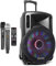 Fenton FT15LED Portable PA Speaker System with Wireless Microphones, Bluetooth, Battery Powered PA System Ideal for Parties, Events and Live Performances