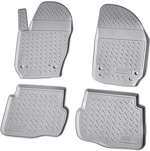 Recambo 3D Gummi Fußmatten kompatibel für Skoda Fabia | Typ 6Y | 1999-2008 | Auto Gummimatten | Passgenau | mit Rand | grau