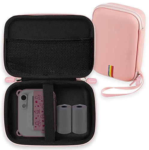Leayjeen Étui pour Appareil Photo instantané pour Enfant Compatible avec uleway/GlobalCrown/Hangrui et Papier d'impression, Cadeaux Jouets pour Les Enfants de Noël (étui Uniquement) Rose