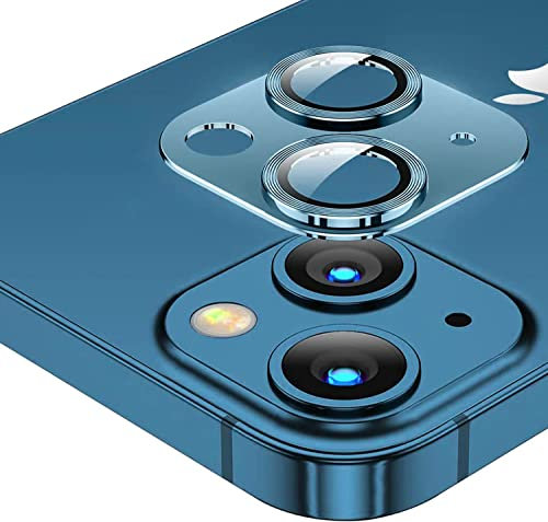 MiRowy Protector de Pantalla Cámara Compatible con iPhone 13 /iPhone 13 Mini, Camera Lens Cover de Aluminio, Cristal Templado Protector Camara para iPhone13/iPhone 13 Mini, Azul