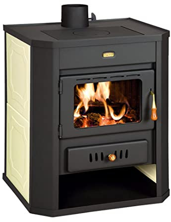 Kaminofen, Holzofen Wasserführend Prity WD W15 19kW, Grafit Shwarz, One Size
