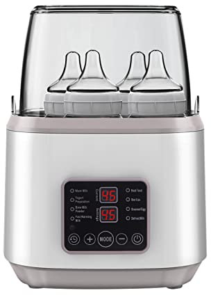 Sinbide Flaschenwärmer 8-in-1 Milchwärmer für Babys, Sterilisator für Babyflaschen, einstellbare Temperatur mit LCD-Display, für 4 Flaschen oder Töpfe, automatische Abschaltung, mit Fernbedienung