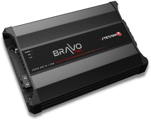 Stetsom Bravo Full 5000 1 Ohm Mono Car Amplifier, 5000.1 5K Watts RMS, 1Ω Stable Car Audio, HD Sound Quality, Crossover & Bass Boost, Car Stereo Speaker Subwoofer MD, Smart Coolers
